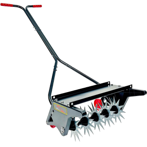 Brinly 18" Premium Push Spike Aerator with 3D Steel Tines & Weight Tray