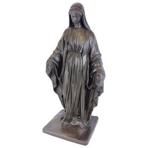 Emsco Group 92290 Virgin Mary Statue – Natural Appearance – Made of Resin – Lightweight – 34” Garden, BRONZE