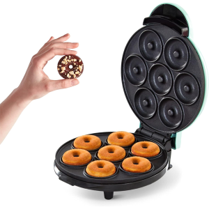 DASH Mini Donut Maker Machine for Kid-Friendly Breakfast, Snacks, Desserts & More with Non-stick Surface, Makes 7 Doughnuts - Aqua