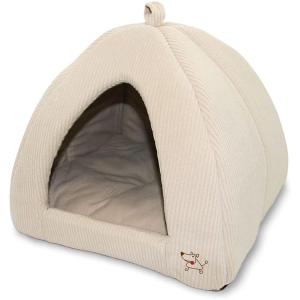 Pet Tent-Soft Bed for Dog and Cat by Best Pet Supplies - Beige Corduroy, 19" x 19" x H:19"