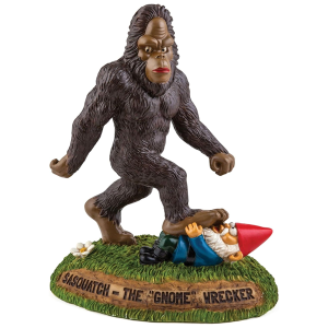 BigMouth Inc Sasquatch The Gnome Wrecker Garden Statue, 9-inch Tall Funny Lawn Gnome, Perfect for Gardens